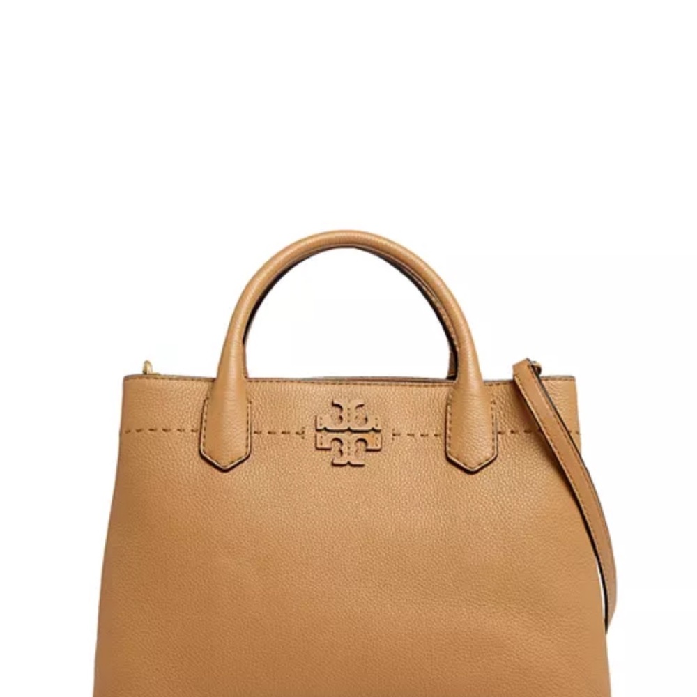 Tory Burch McGraw Leather Triple Compartment Satchel.